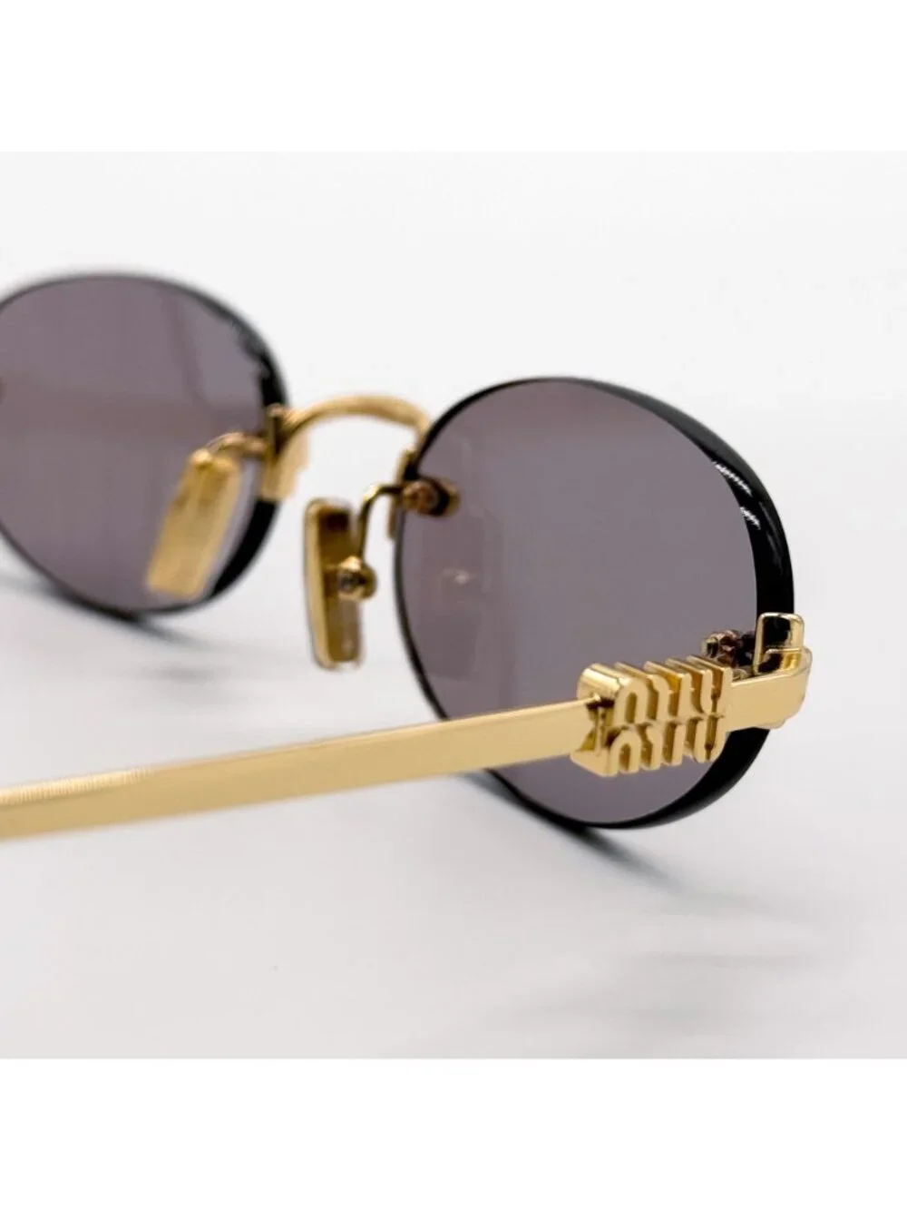 New Miu Miu MU A54S Sunglasses Oval Purple Gold MUA54S 5AK20I